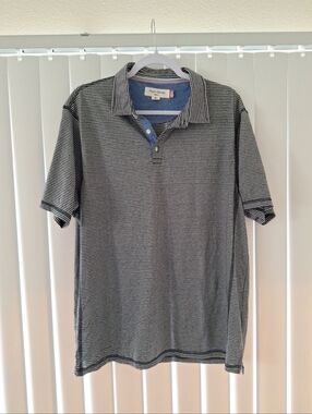 English Laundry Blue Striped Polo Shirt